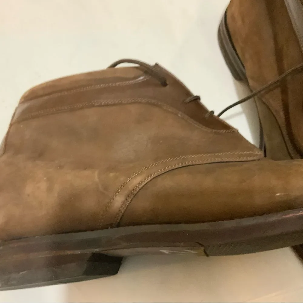 JOHNSTON & MURPHY Chukka Casual Ankle Boots Brown Nubuck Leather Shoes Lace Up